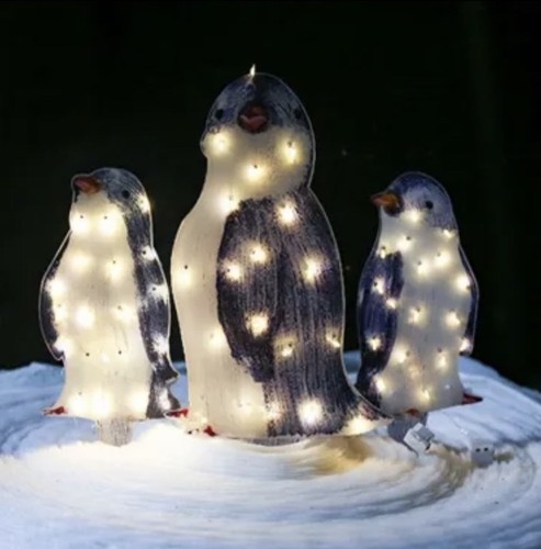 Christmas penguin acrylic - christmas,
