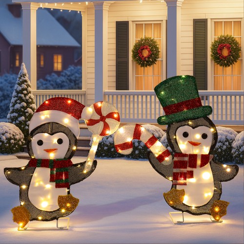 Set lighted penguin - of, 2