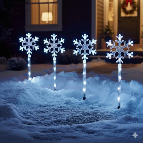 Snowflake path lights - lights, set