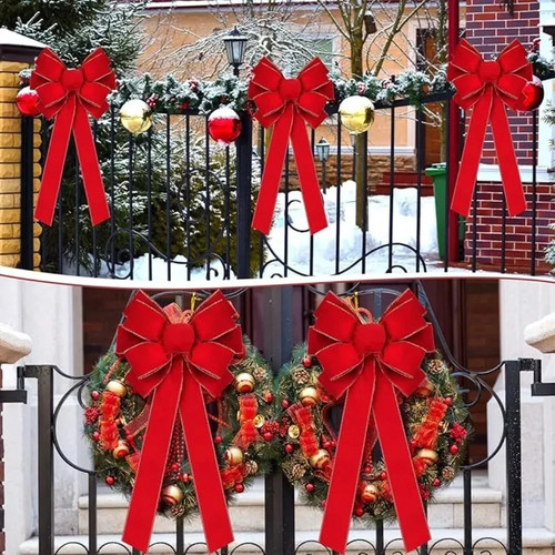 Christmas bows red outdoor - bows,